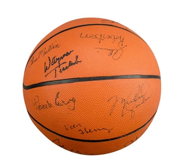 Incredible 1984 Olympic Team Autographed Basketball Signed By 16 Including Michael Jordan & Patrick Ewing (With Team Provenance)